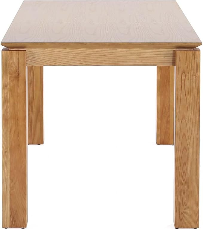 Manhattan Comfort Rockaway 70.86" Modern Solid Wood Dining Table for 8 - Unique Raised Beveled Top & Natural Wood Grain Finish, Durable & Elegant Kitchen Furniture, Nature