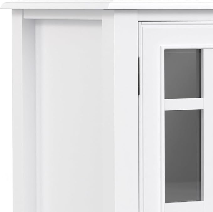 SIMPLIHOME Connaught SOLID WOOD 60 inch Wide Traditional Wide Storage Cabinet Buffet in White for the Living Room, Entryway and Family Room