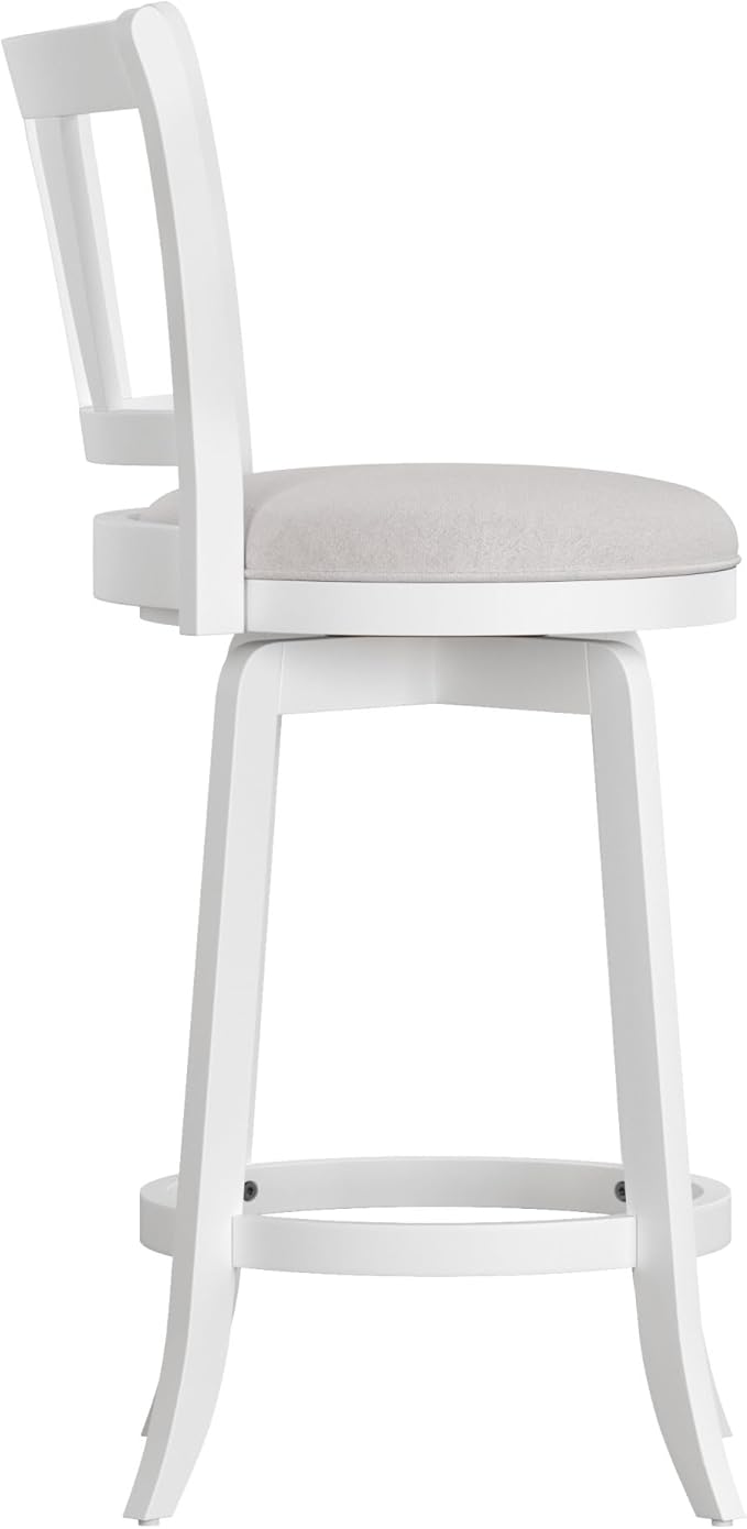 HILLSDALE Presque ISLE Wood Counter Height Swivel Stool White