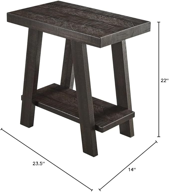 Roundhill Furniture Athens Contemporary Wood Shelf Side Table, Weathered Espresso