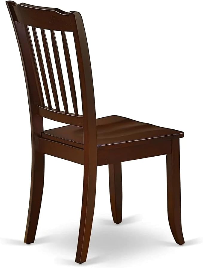 East West Furniture MZDA5-MAH-W 5 Piece Kitchen Table & Chairs Set Includes a Rectangle Dining Table with Dropleaf and 4 Dining Room Chairs, 36x54 Inch, Mahogany