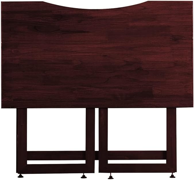 Dawn Riser Solid Wood Folding Table Desk, Writing, Laptop, PC, Space Saving, Easy Storage, Sleek Design, DIY Home Office Desk, Small Spaces Mahogany Color