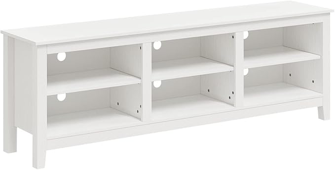 Panana TV Stand with 6 Cubby for 75 inch TV, Television Stands Entertainment Center Media Stand TV Table for Living Room, Bedroom (White 70 inch)