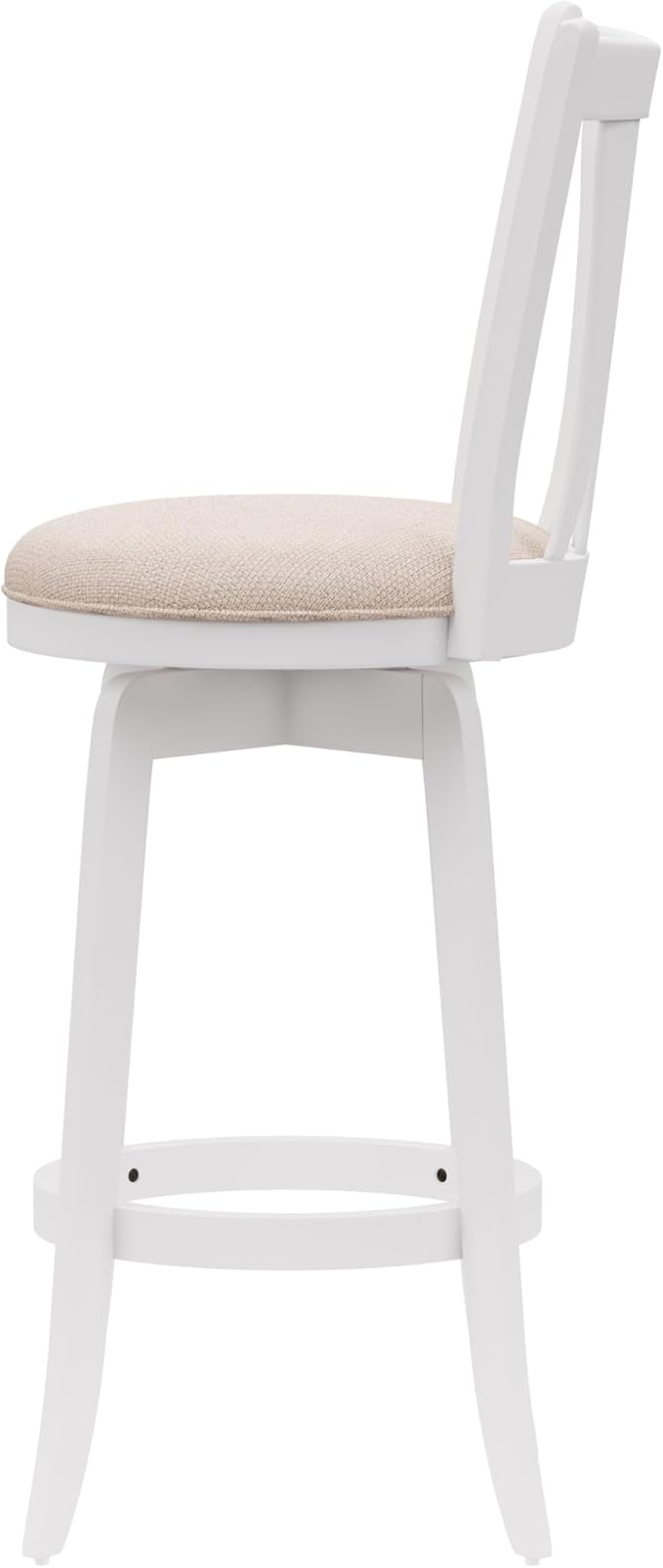 Hillsdale 29.5" Savana Wood Swival Bar Height Stool, White