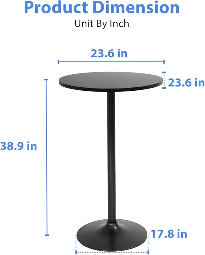 FDW Modern Bar Table 2 Set 40" Height Kitchen Dining Table Round Pub Table Hydraulic Dining Room Home Kitchen Table Bar Top Table Tall Table