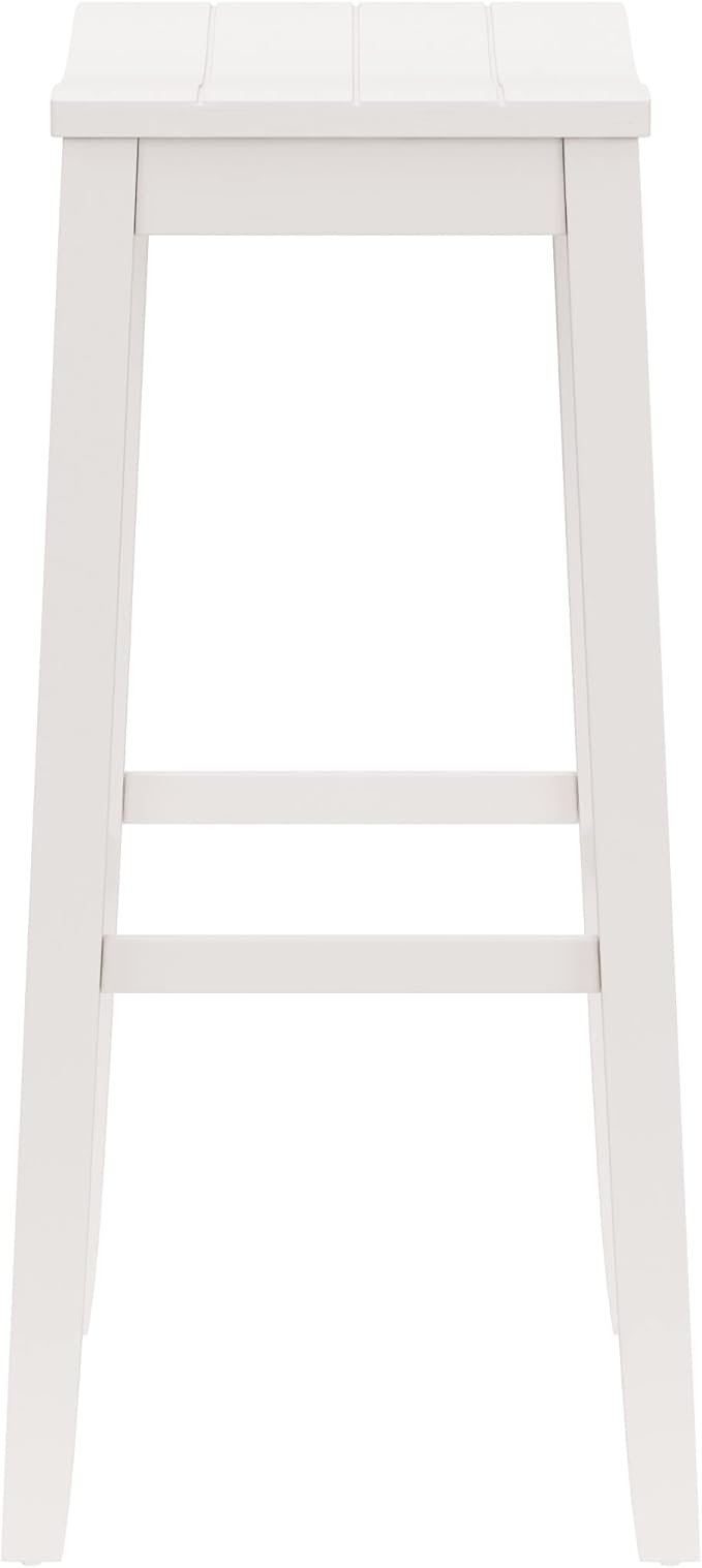 Hillsdale Furniture Fiddler Backless Saddle Bar Stool, White