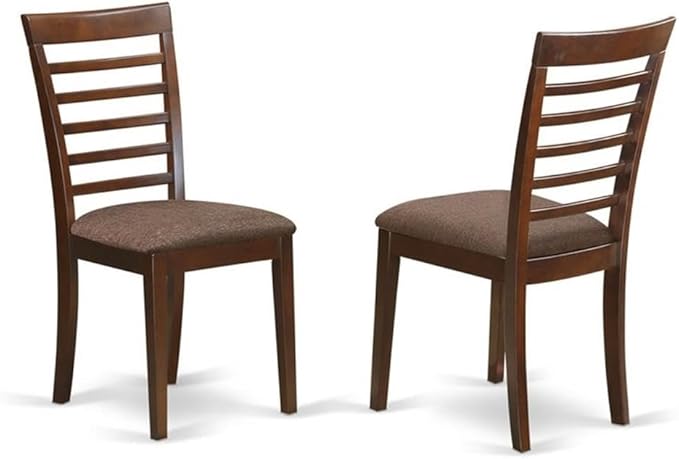 East West Furniture DOML7-MAH-C 7 Piece Kitchen Table & Chairs Set Consist of a Rectangle Dining Room Table with Butterfly Leaf and 6 Linen Fabric Dining Chairs, 42x78 Inch, Mahogany