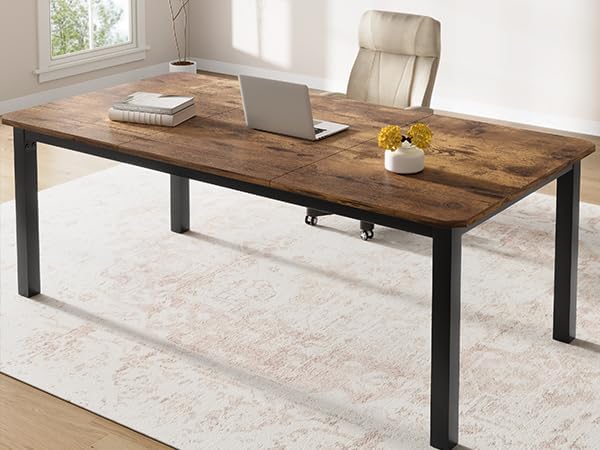 78.7 Inch Long Computer Desk, Large Industrial Office 2 Person Desk Workstation, Study Writing Wide Table,Modern Style Laptop Desk Tables for Home Office Bedrooms