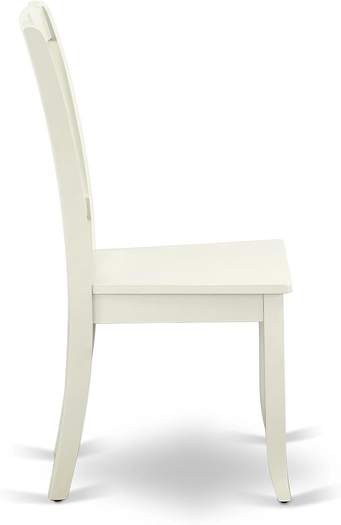 East West Furniture AMDA3-LWH-W 3 Piece Dinette Set for Small Spaces Contains a Round Kitchen Table with Pedestal and 2 Dining Chairs, 36x36 Inch, Linen White
