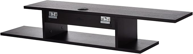 Floating TV Stand, Wall Mounted Floating Media Shelf Organizer Entertainment Center Console for Home and Office, Storage for Accessories Wifi Router Remote Control DVD Player and More (Black)