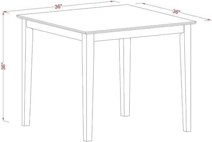 East West Furniture VNQU3-MAH-W 3 Piece Counter Height Pub Set for Small Spaces Contains a Square Dining Room Table and 2 Kitchen Chairs, 36x36 Inch, Mahogany