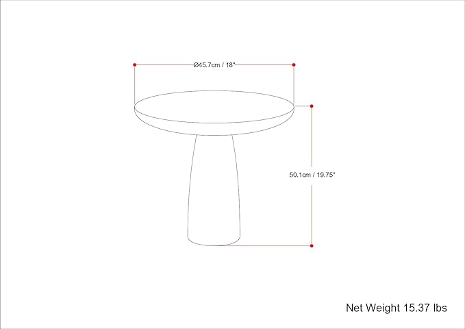 SIMPLIHOME Dominique Metal Table in Antique Brass, 18-inch Round, 19.75-inch Tall, Cast Aluminum Side Table for Living Room, Bedroom, Fully Assembled