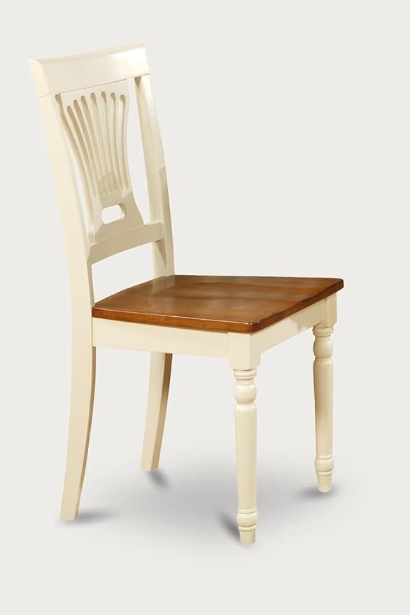 East West Furniture DOPL9-WHI-W 9 Piece Dining Table Set Includes a Rectangle Dinner Table with Butterfly Leaf and 8 Dining Room Chairs, 42x78 Inch, Buttermilk & Cherry