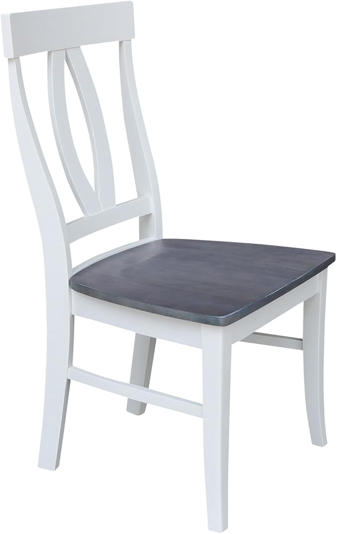 International Concepts Set of Two Cosmo Verona Chairs, White/Heather gray
