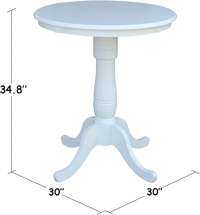 Whitewood Industries International Concepts 30" Round Top Pedestal Table, White
