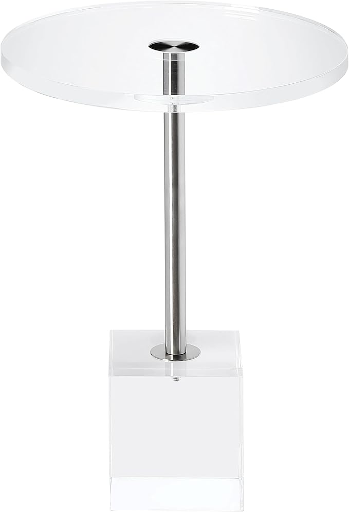 Clear Acrylic End Table,Side Table,for Livingroom,13.5 x 13.5 inch, 23 inch High