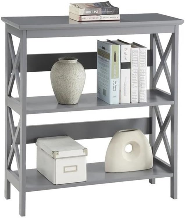 Convenience Concepts Oxford 3 Tier Bookcase, Gray
