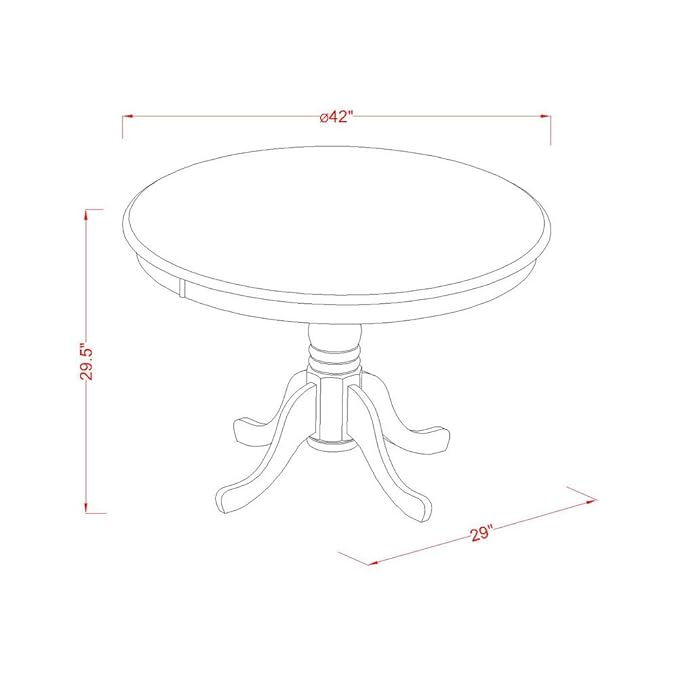 East West Furniture HLDU3-MAH-LC 3 Piece Dining Table Set for Small Spaces Contains a Round Dining Room Table with Pedestal and 2 Faux Leather Upholstered Chairs, 42x42 Inch, Mahogany