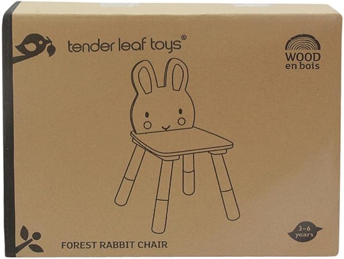 Tender Leaf Toys - Forest Table and Chairs Collections - Adorable Kids Size Art Play Game Table and Chairs - Made with Premium Materials and Craftsmanship for Children 3+ (Forest Rabbit Chair)