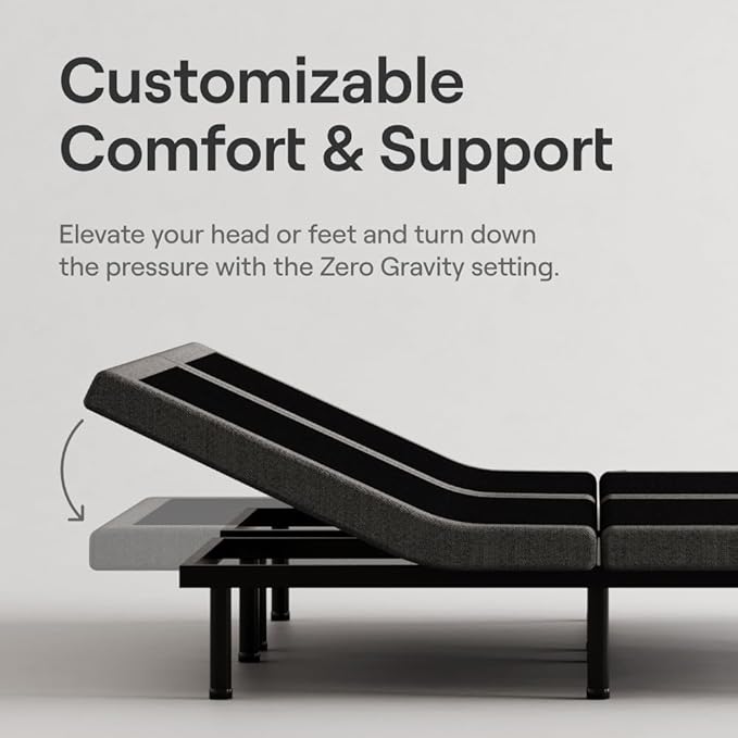 Nectar Premier Split King Adjustable Base & 13” Mattress (New Version) - Head & Foot Incline - Medium Firm Memory Foam - Cooling Upgrade - 3 Massage Settings - 365-Night Trial & Forever Warranty