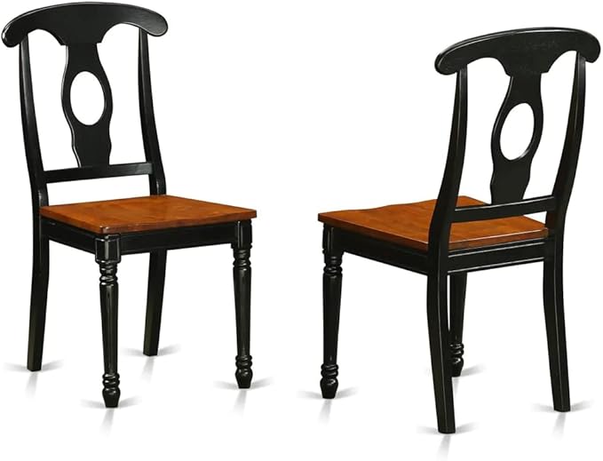East West Furniture DOKE9-BCH-W 9 Piece Dining Room Table Set Includes a Rectangle Wooden Table with Butterfly Leaf and 8 Kitchen Dining Chairs, 42x78 Inch, Black & Cherry