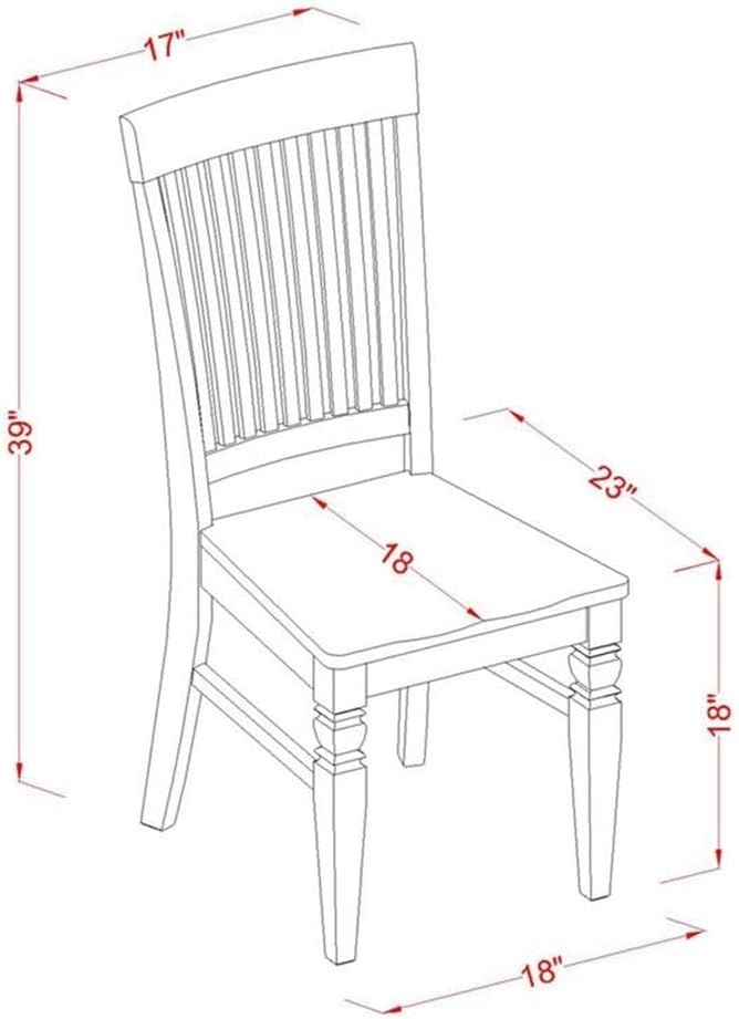 East West Furniture QUWE7-BMK-W 7 Piece Modern Dining Table Set Consist of a Rectangle Wooden Table with Butterfly Leaf and 6 Dining Room Chairs, 40x78 Inch, Buttermilk & Cherry