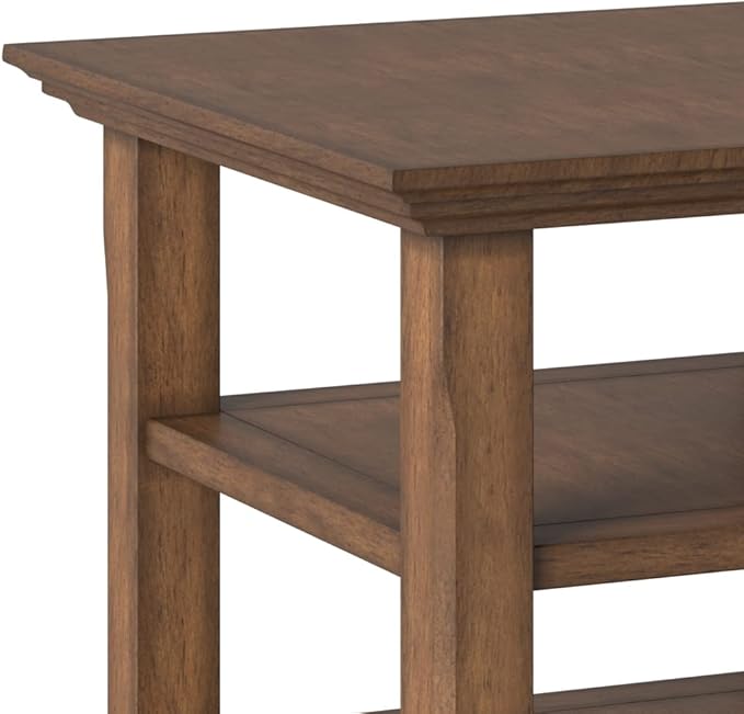 SIMPLIHOME Acadian SOLID WOOD 19 Inch Wide Square Transitional End Table in Rustic Natural Aged Brown, For the Living Room and Bedroom