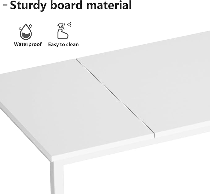 DlandHome 71 inches X-Large Computer Desk, Composite Wood Board, Decent and Steady Home Office Desk/Workstation/Table,White,23.6Wide