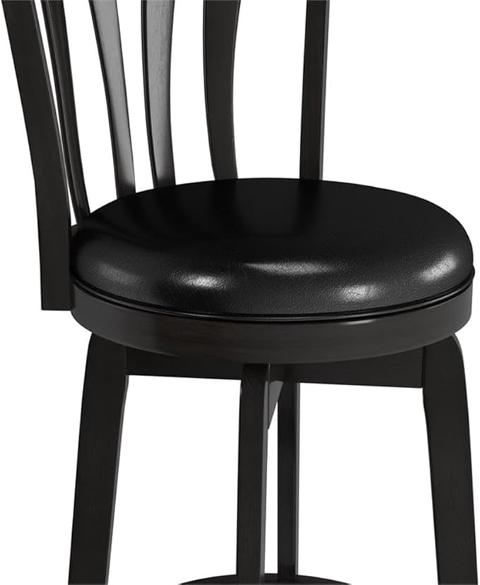 Hillsdale Savana Wood Bar Height Kitchen Stool, 29.5" High, Black