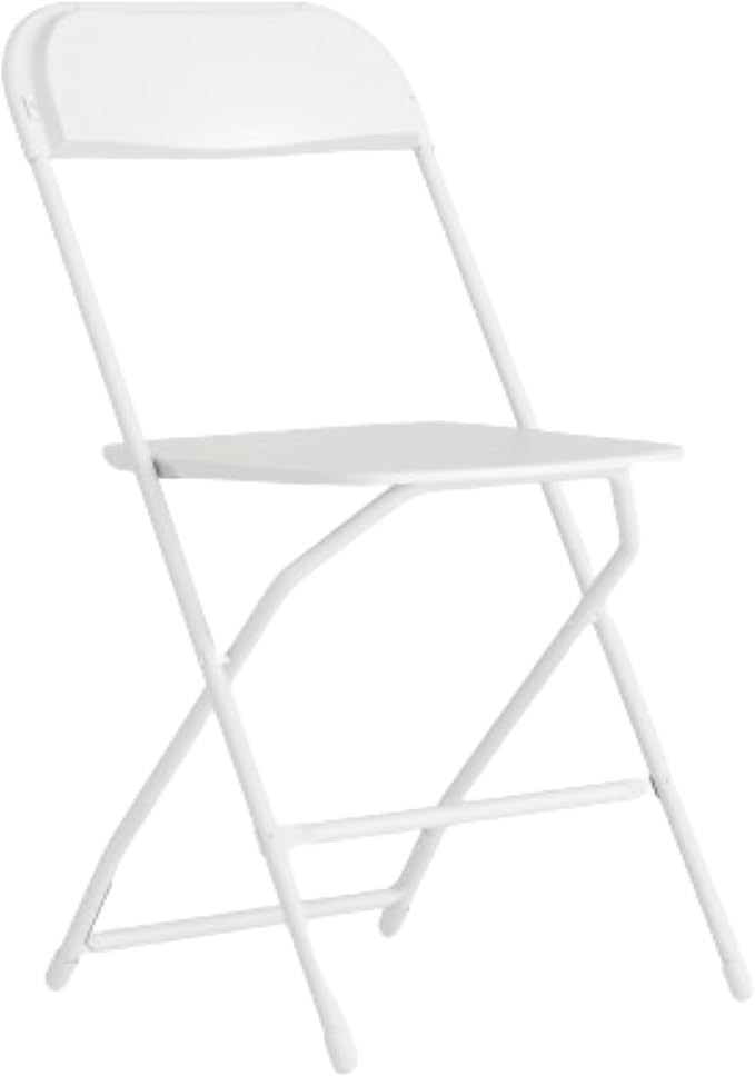 Flash Furniture Hercules Series Plastic Folding Chair - White - 650LB Weight Capacity Comfortable Event Chair - Lightweight Folding Chair