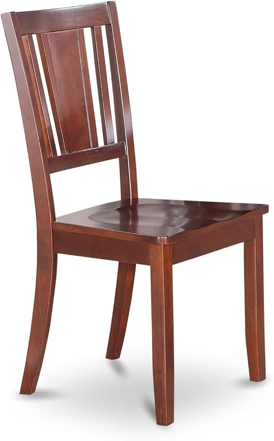 East West Furniture HBDU5-MAH-W 5 Piece Dining Room Table Set Includes a Round Kitchen Table with Pedestal and 4 Dining Chairs, 42x42 Inch, Mahogany