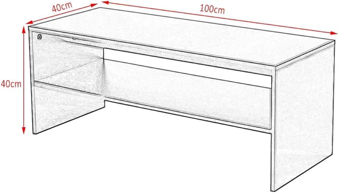 Panana 2-Tier Coffee Table Simple Couch Sofa Side End Table Tea Accent Table for Living Room Office, 39.4" x 15.7" x 15.7" (Black)