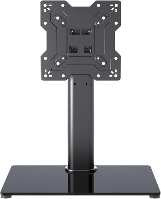 Universal TV Stand Base, Table Top TV Stand for 17-43 Inch LCD/LED TVs, Height Adjustable Monitor Mount Stand with Tempered Glass Base Holds up to 88lbs VESA 200x200mm, TS103
