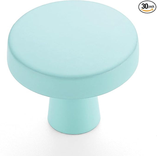 Ravinte 30 Pack Drawer Pulls 1-1/4 Inch Kitchen Cabinet Knobs Solid Round Dresser Drawer Knobs Green Dresser Knobs Drawer Knobs Simple Cabinet Hardware for Cupboard Drawer Pulls
