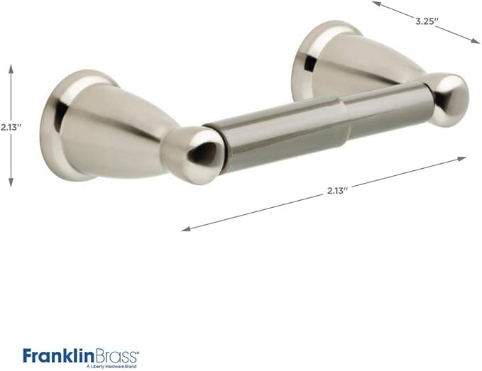 Franklin Brass Kinla 3-Piece Bathroom Set Satin Nickel 24" Towel Bar Rack, Toilet Paper Holder, Ring 3-Piece Hardware KIN3PC-SN
