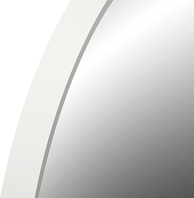 FrameWorks 28" Deluxe Contemporary White Circular Aluminum Mirror