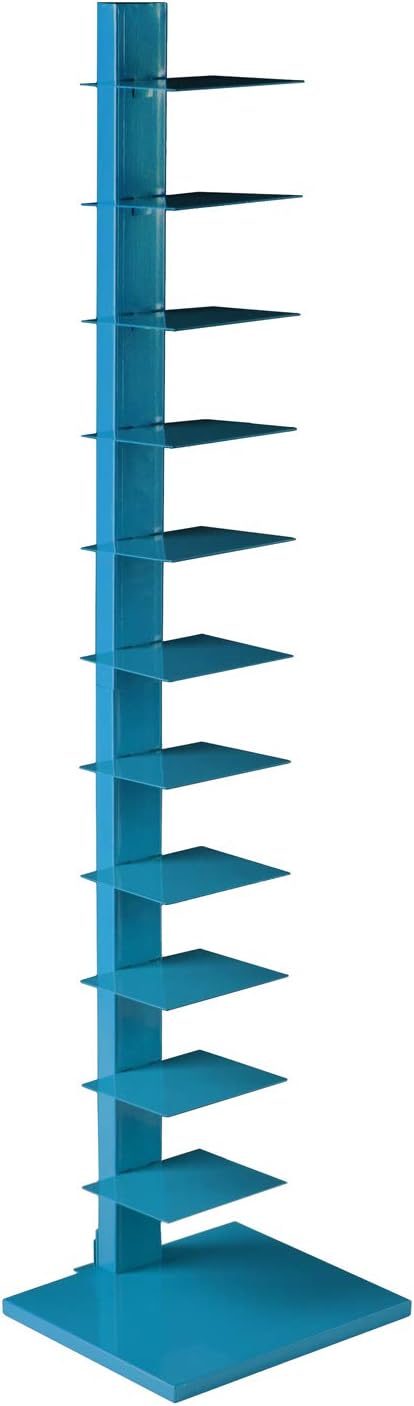 SEI Furniture,12 shelves Metal Spine Book Tower, Blue