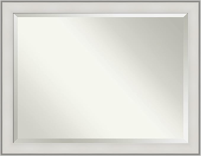 Amanti Art White Bathroom Mirror for Over Sink, 35x45 Imperial White Rectangle Vanity Mirror, X-Large Traditional Frame, Hangs Horizonally and Vertically, Bathroom Wall Decor, Beveled Edge