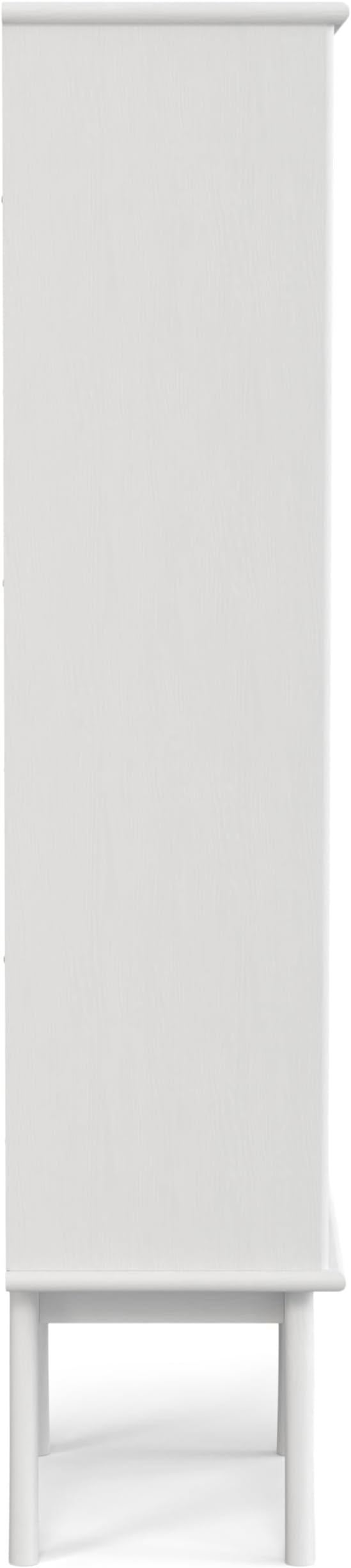 SIMPLIHOME Draper Solid Hardwood 64 inch x 22 inch Mid Century Modern Bookcase and Storage Unit in White for The Living Room, Study Room and Office