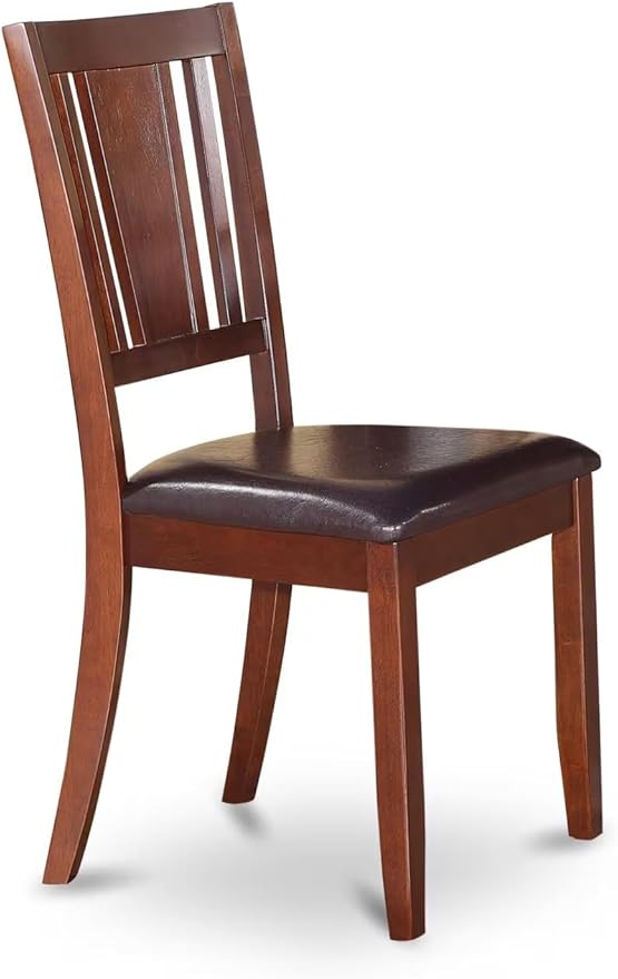 East West Furniture HBDU3-MAH-C 3 Piece Dining Set Contains a Round Dining Room Table with Pedestal and 2 Linen Fabric Upholstered Kitchen Chairs, 42x42 Inch, Mahogany