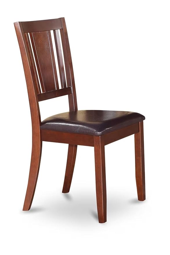 East West Furniture HLDU3-MAH-LC 3 Piece Dining Table Set for Small Spaces Contains a Round Dining Room Table with Pedestal and 2 Faux Leather Upholstered Chairs, 42x42 Inch, Mahogany