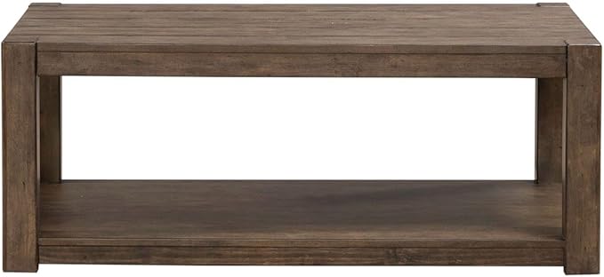 Liberty Furniture Broadmore Living Room 3 Piece Set - Rectangular Cocktail Table, 2 End Tables - Cobblestone Brown