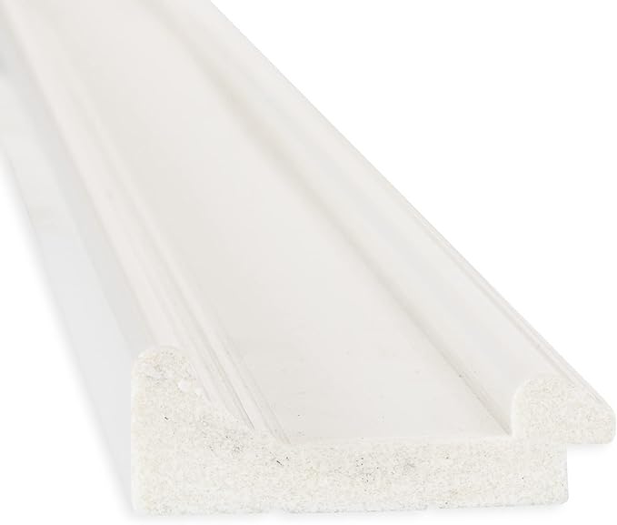 Amanti Art White Bathroom Mirror for Over Sink, 26x26 Ridge White Square Vanity Mirror, Medium Traditional Frame, Hangs Horizonally and Vertically, Bathroom Wall Decor, Beveled Edge from WI, USA