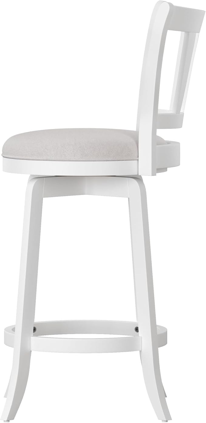HILLSDALE Presque ISLE Wood Counter Height Swivel Stool White