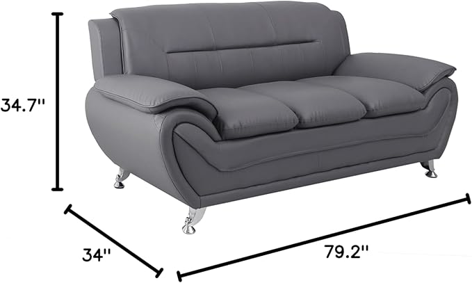 Container Furniture Direct Michael Sofa and Chair Set, Gray