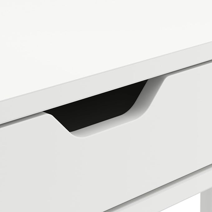 Furniture Nora 40W Writing Desk in Pure White | Computer Table for Home Office Workspace or Entryway