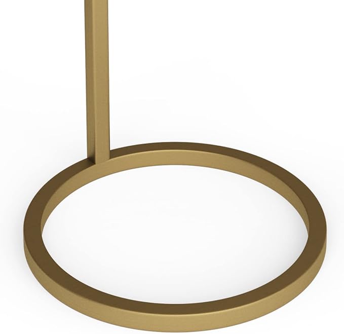 SIMPLIHOME Brook Contemporary 10 Inch Wide Metal C Side Table in White / Gold, For the Living Room and Bedroom