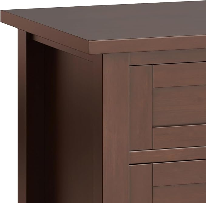 SIMPLIHOME Warm Shaker SOLID WOOD 24 Inch Wide Transitional Bedside Nightstand Table in Russet Brown, For the Living Room and Bedroom