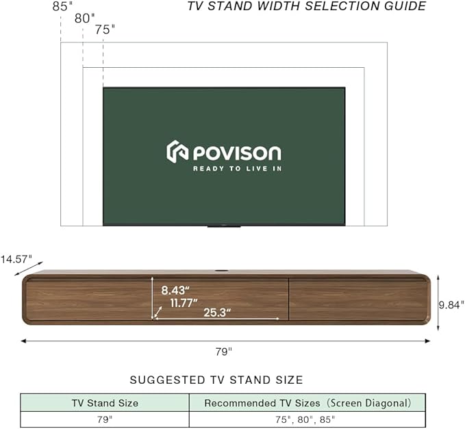 Fully-Assembled Minimalist Floating TV Stand, Modern Wall-Mounted Entertainment Center with 3 Flip-Down Cabinet Doors, Solid Wood, Walnut Veneer, 78"