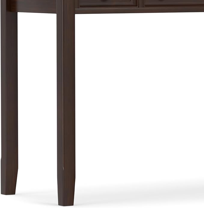SIMPLIHOME Amherst Desk - 54-Inch Wide Solid Wood Writing Desk in Russet Brown, Transitional Home Office Computer Table for Workspace or Study with 2 Drawers and Flip-Down Keyboard Tray